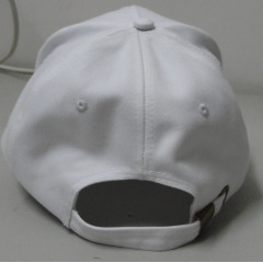 White cotton twill custom printing logo adjustment metal buckle cheap baseball caps