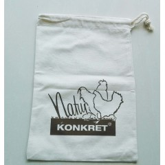 Custom printed drawstring brushed canvas twill pouch bag