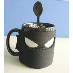 Funny design high quality ceramics KAWASAKI ninjas black mug  With Coaster