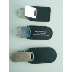 Wholesale black PU leather keychain for car