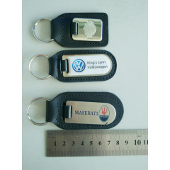 Wholesale black PU leather keychain for car
