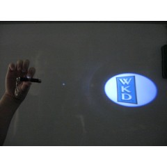 Promotional logo projector torch mini led flashlight keychain