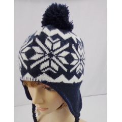 Jacquard Knitted Warm Ski Beanie earflap Winter Hat