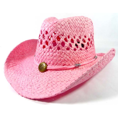 China wholesale  rush straw cowboy casual wide brim hollow gambler hat