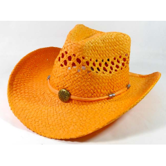 China wholesale  rush straw cowboy casual wide brim hollow gambler hat