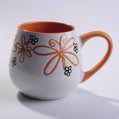 Customize special shape big belly ceramic mug for milk/coffee