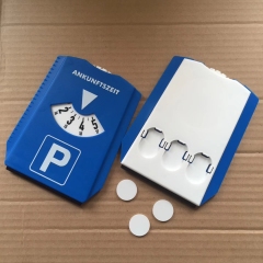 Parking Disk Timer with Euro Coins Token Back