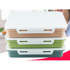 High quality Stainless Steel food Tray with Plastic Cover and 5 Compartments