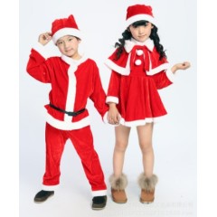 Christmas costume for children suit and dress boys and girls long sleeve Kid Santa Claus clothes set
