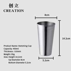 Factory Direct wholesale 16 oz stainless steel 304 metal pint drinking beer mugs wine tumbler cup