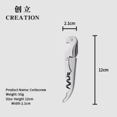 Manufacturer customised multifunction mini automatic polished stainless steel champagne corkscrew wine bottle opener