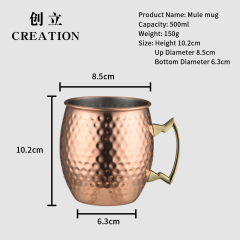 Factory Direct reusable 500ml stainless steel beer wine rose gold australian coffee cup mug