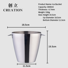 Factory Direct 3L bar products stainless steel luxury silver champagne bulk ice bucket