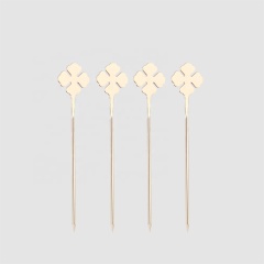 Factory direct stainless steel Four Leaf Clover metal party cocktail ice picks