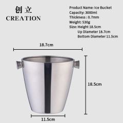 Factory Direct 3l bacardi industrial lfgb restaurant standing champagne stainless steel ice buckets for beer