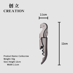 Factory Direct personalized customized multifunction small gun black stainless steel travel beer wine bottle opener corkscrew