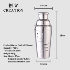 Creation Factory Direct Bartender Kit Bar Tools Set 25oz Recipe Double Wall Shiny Stainless Steel Cocktail Shakers