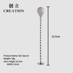 Factory Direct small stainless steel cocktail gold mixing spoon