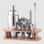 Custom Various Styles Wooden Box Barware Products Manufacturer Gold Stainless Steel Bar Tools Cocktail Making Set Kit Bartender