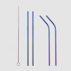 Factory Direct bent reusable metal brushes to clean straws accessories stainless steel straws drinking for drinks