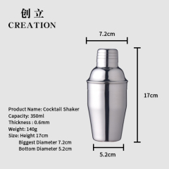 Creation Factory Direct Custom Various capacity Colour Logo 700ml Cocktail Shaker 1500ml Ice Bucket Stainless Steel Bar Products