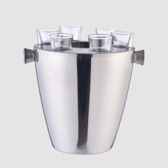 Factory Direct 1.5L stainless steel personalized party cool wine chiller small mini ice champagne beer bucket with tongs