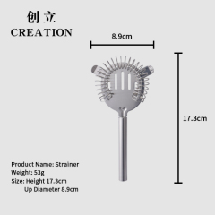 Factory Direct wire stainless steel cocktail strainer bar tool with handle
