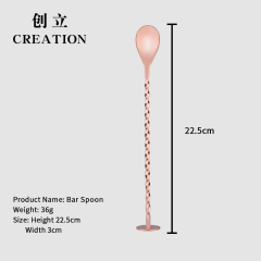 Factory Direct stainless steel 304 cocktail spoon custom copper bar spoon logo muddler