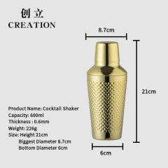 Creation Factory Direct Custom 600ml Stainless Steel Marble Painting Colours Cocktail Shaker