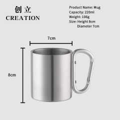 Factory Direct promotional 8oz stainless steel funny mini 220ml freezer boot frosted unbreakable beer mug with bell
