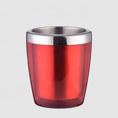 Factory Direct custom red 2.8l double walled wine vintage vip standing large branded large plastic beer bar ice bucket