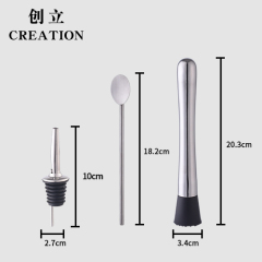 Creation Factory Direct Customizable Logo 16 Piece Fancy Stainless Steel Wine Set Bar Tools Cocktail Shaker Accessories