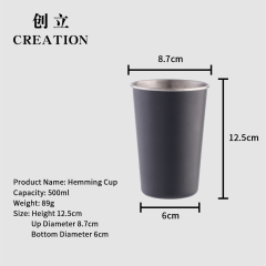 Factory Direct outdoor travel red stainless steel eco frosty mini small 250ml boot coffee beer horn mug for beer