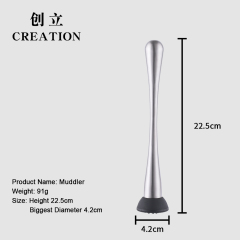 Factory Direct oem professional stainless muddler bar for drinks