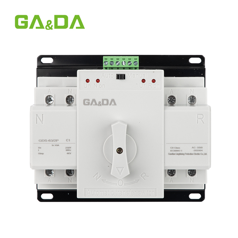 Din Rail automatic changeover switch for ac power system 230V AC Dual Power Automatic Transfer Switch
