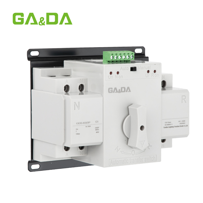 Din Rail automatic changeover switch for ac power system 230V AC Dual Power Automatic Transfer Switch