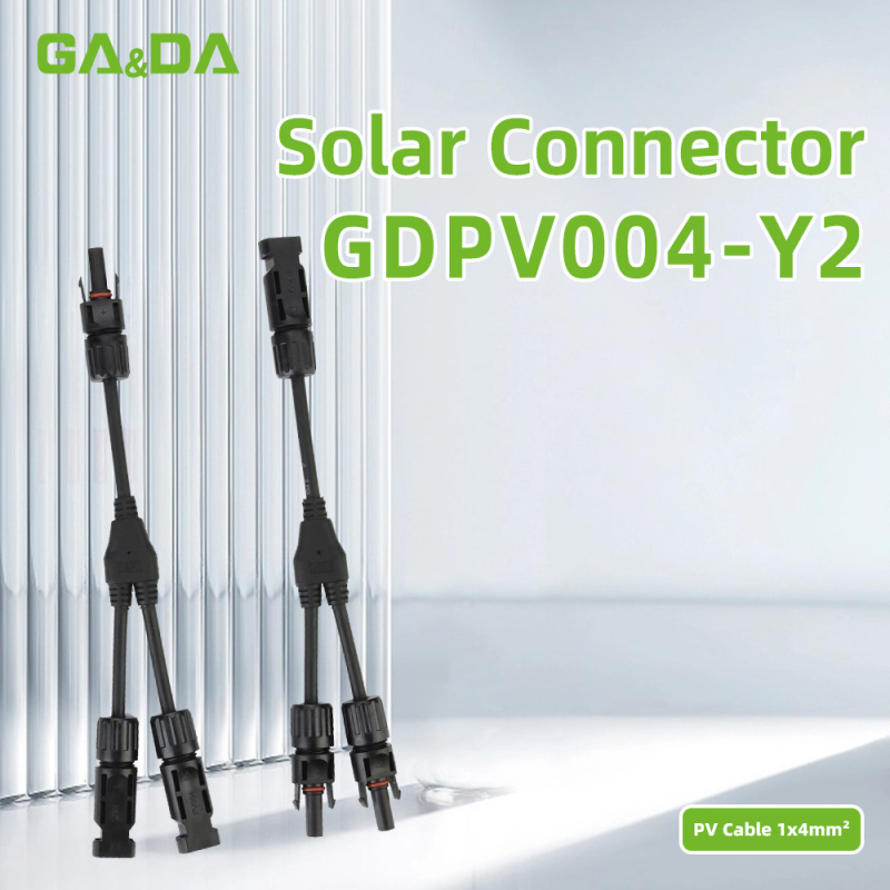 CE GDPV004-Y2 IP67 1000V Parallel Connection 1 To 2 Y Type Y branch DC waterproof pv solar power connector