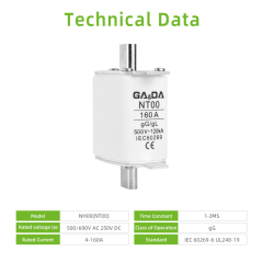 GADA HRC NT00 NH00 fuse High Breaking Capacity 120kA 500VAC Fuse Link  With CE