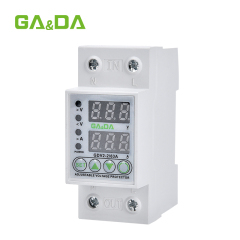 Din rail adjustable over under voltage protective protector relay protection digital electric 220V voltage protector