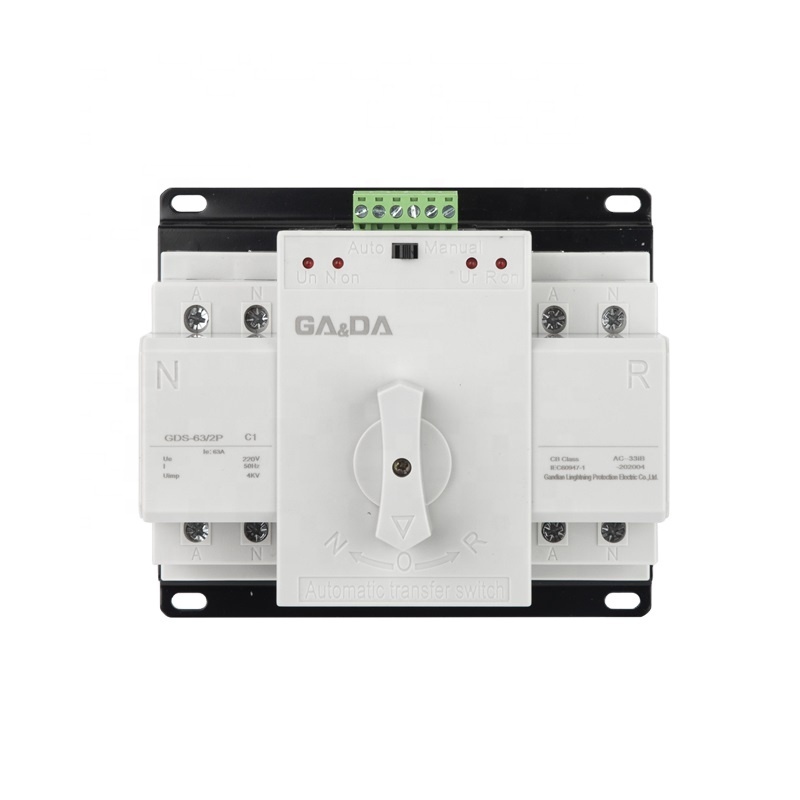 Factory Direct GDS-63A 220V 2P 63A Single Phase Dual Power Surge Protection Switch ATS Automatic Transfer Switch