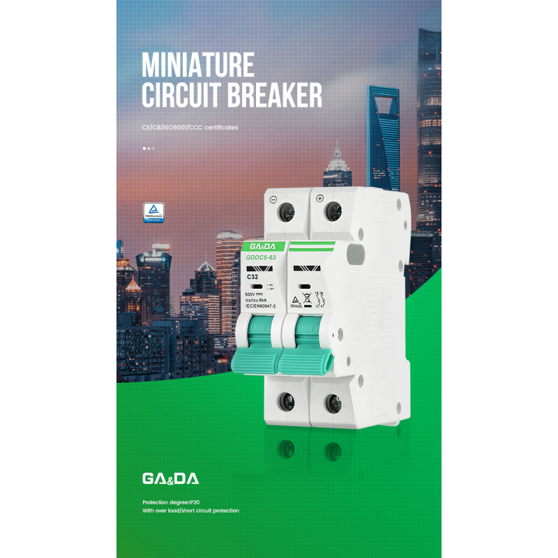 TUV Certificate solar mcb 2 pole miniature circuit breakers dc AIR circuit breaker