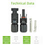 GADA CE IP67 30A 1000V DC waterproof Male + Female M/F Connectors Set for PV Solar Panel Cable Accessories