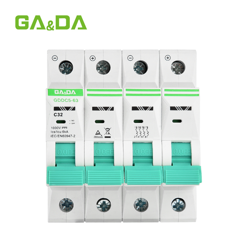 TUV CB IEC 1000V DC 4P MINI Circuit breaker  air circuit breakers DC MCB circuit breaker