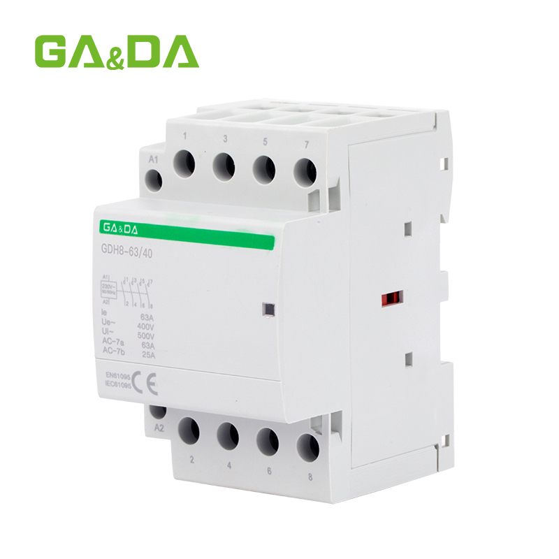 4P 63A 110VAC 220VAC Din Rail Household AC Contactor Electrical Type Contactor