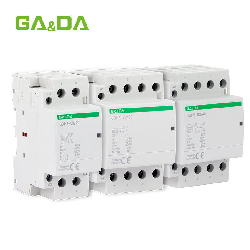 4P 63A 110VAC 220VAC Din Rail Household AC Contactor Electrical Type Contactor