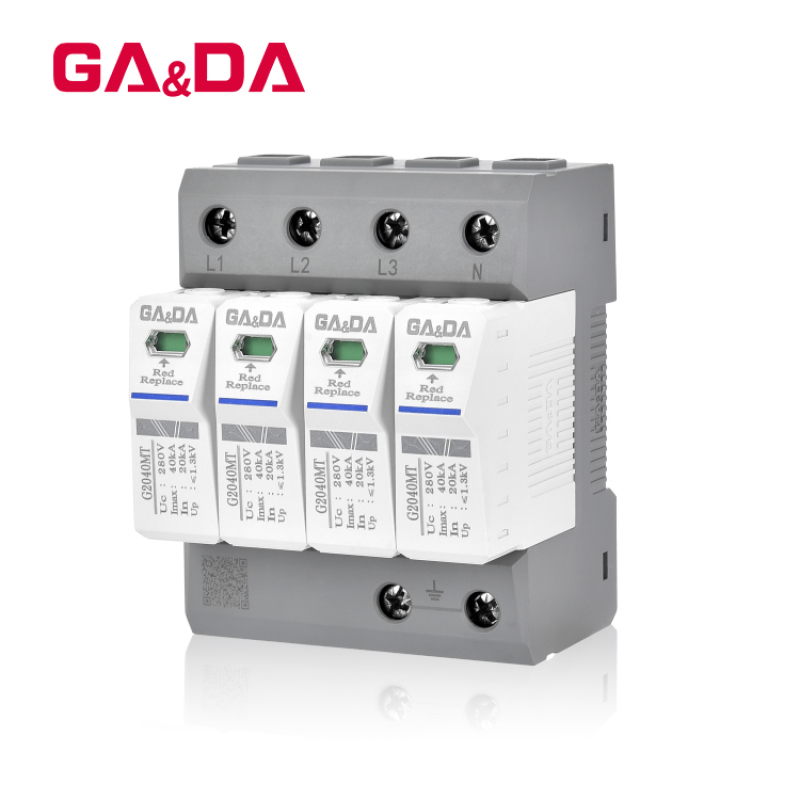 GADA Good Quality 35mm Din rails 20KA 40KA 160KA 280V  AC 4P SPD power Surge Protector