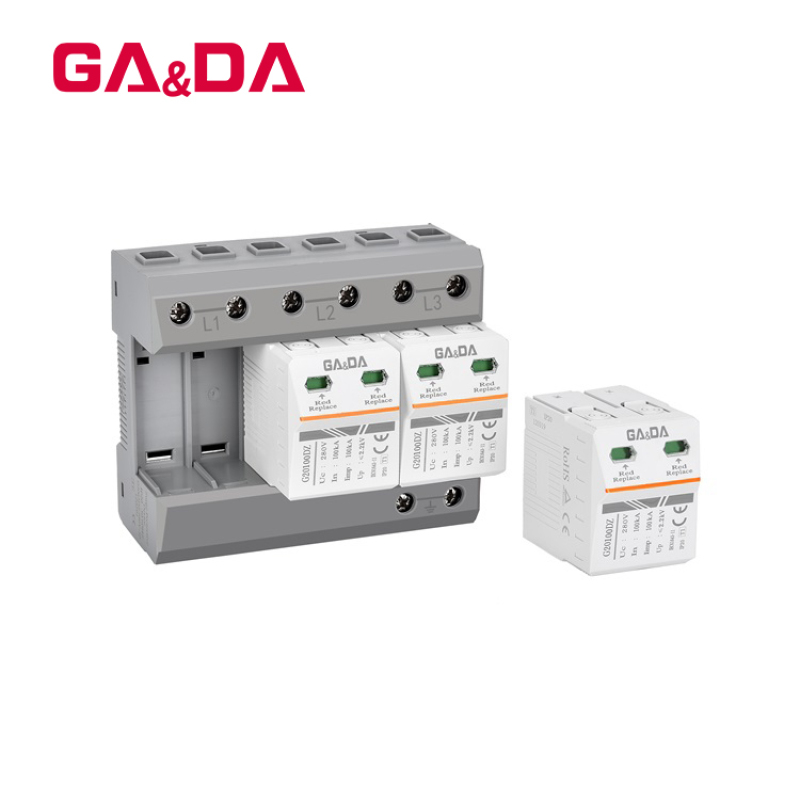 Surge Arrester Protector SPD 280V 3P 100KA AC Solar Surge Protective Device