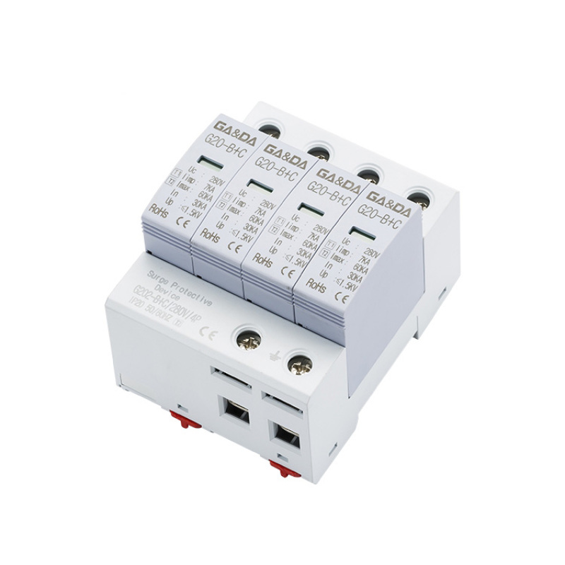Class B+C T1+T2 type three phase 4 pole surge arrester SPDS