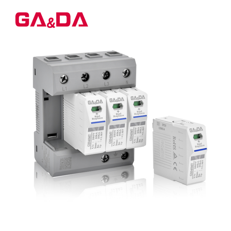 GADA Good Quality 35mm Din rails 20KA 40KA 160KA 280V  AC 4P SPD power Surge Protector
