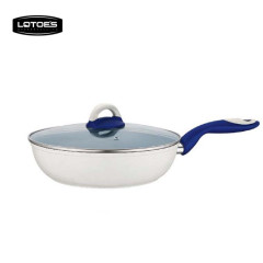 aluminium ceramic coating deep frying pan with round shapes in the world